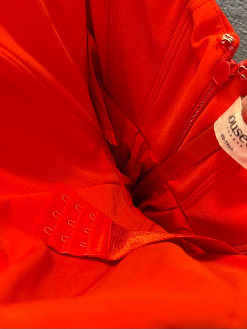 House of Cb Emmanuela Italian Tomato Strapless Pleated Mini Dress - Picture 7 of 7